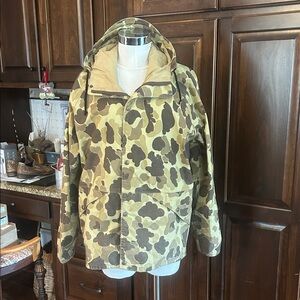 2PC Vintage Cabelas Sz L Gortex Hooded Camouflage Jacket & Pants
